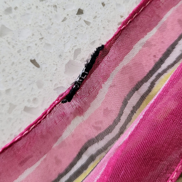 Vintage Perfume Bottle Print Sheer Scarf – Pink & Pastel Chiffon - Picture 5 of 6